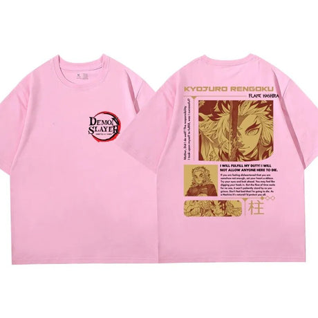 This shirt captures the magic of Kyojuro Rengoku. If you're looking for more Demon Slayer merch, we have it all! Check out our anime merch now—free shipping!