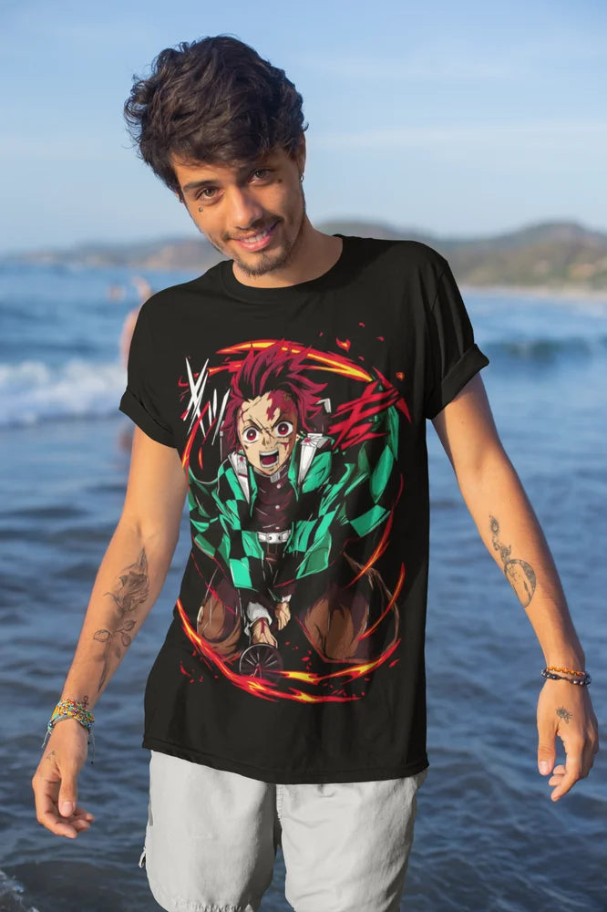 Here at Everythinganimee we have only the best anime merch! Free Global Shipping.
Embrace the power and mystique of Tanjiro Kamado with this stunning Demon Slayer T-shirt.