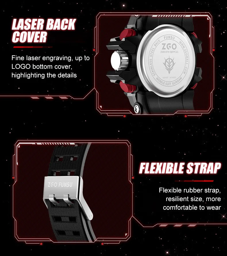 This watch captures the magic of Gundam. If you're looking for more Gundam merch, we have it all! Check out our anime merch now—free shipping!