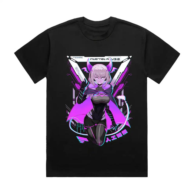 Here at Everythinganimee we have the best anime shirts in the world.
Step into the future with the electrifying MotherV3 Cyberwear Tee, showcasing a bold and powerful character design straight from the cyber world.