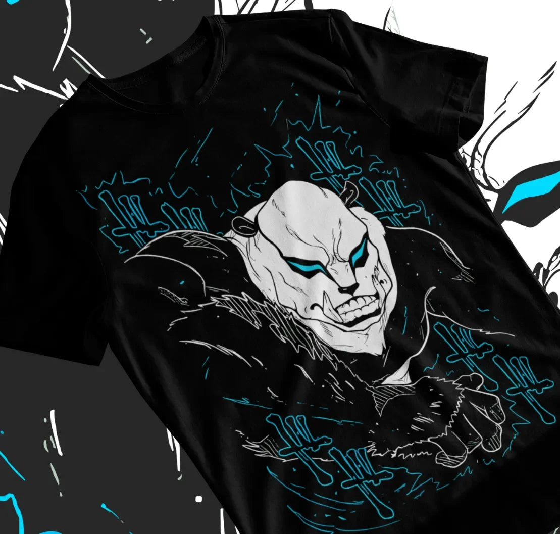 Here at Everythinganimee we have only the best anime merch! Free Global Shipping.
Unleash the power of Panda with this Jujutsu Kaisen T-Shirt, featuring a fierce and haunting design inspired by the cursed energy within the series.