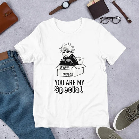 Immerse yourself in this striking Gojo Tee, perfect for anime fans Looking for more Jujutsu Kaisen merch? Explore our full collection of anime merch now!