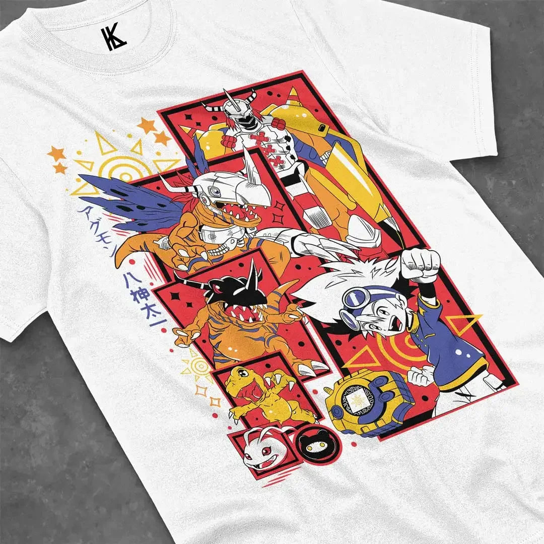 Here at Everythinganimee we have the best anime shirts in the world.
Dive back into the digital world with this vibrant Angemon tee! Featuring a bold and action-packed design, this shirt celebrates the Digimon you know and love.