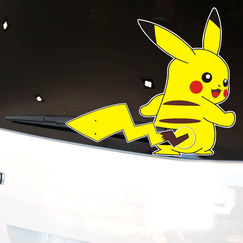 Pokemon Pikachu Reflective Car Rear Window Wiper Sticker - Add Fun and Style to Your Ride!