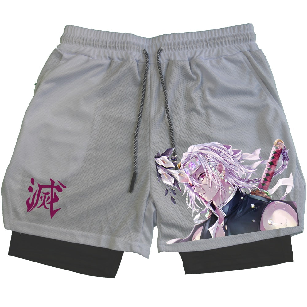 Demon Slayer Nezuko Print 2-in-1 Performance Shorts