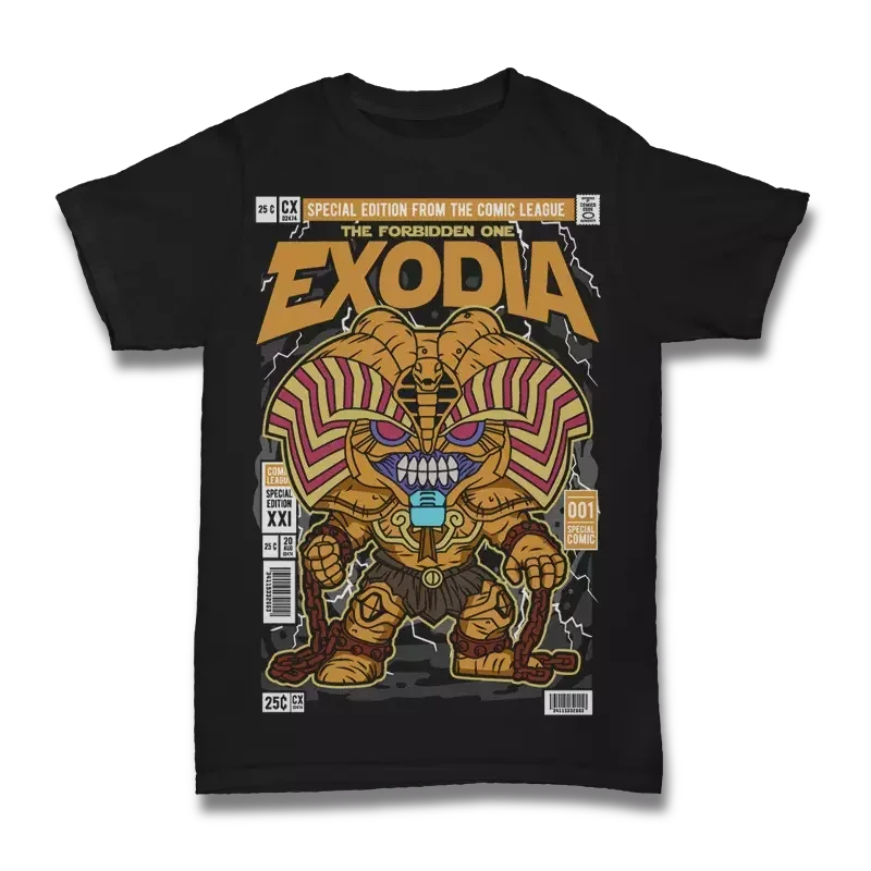 Here at Everythinganimee we have only the best anime merch! Free Global Shipping.
Summon the ultimate power with the Exodia Yu-Gi-Oh! T-Shirt. Featuring a bold, comic-inspired design of the legendary Exodia the Forbidden One, this full cotton tee is perfect for any Yu-Gi-Oh! fan.