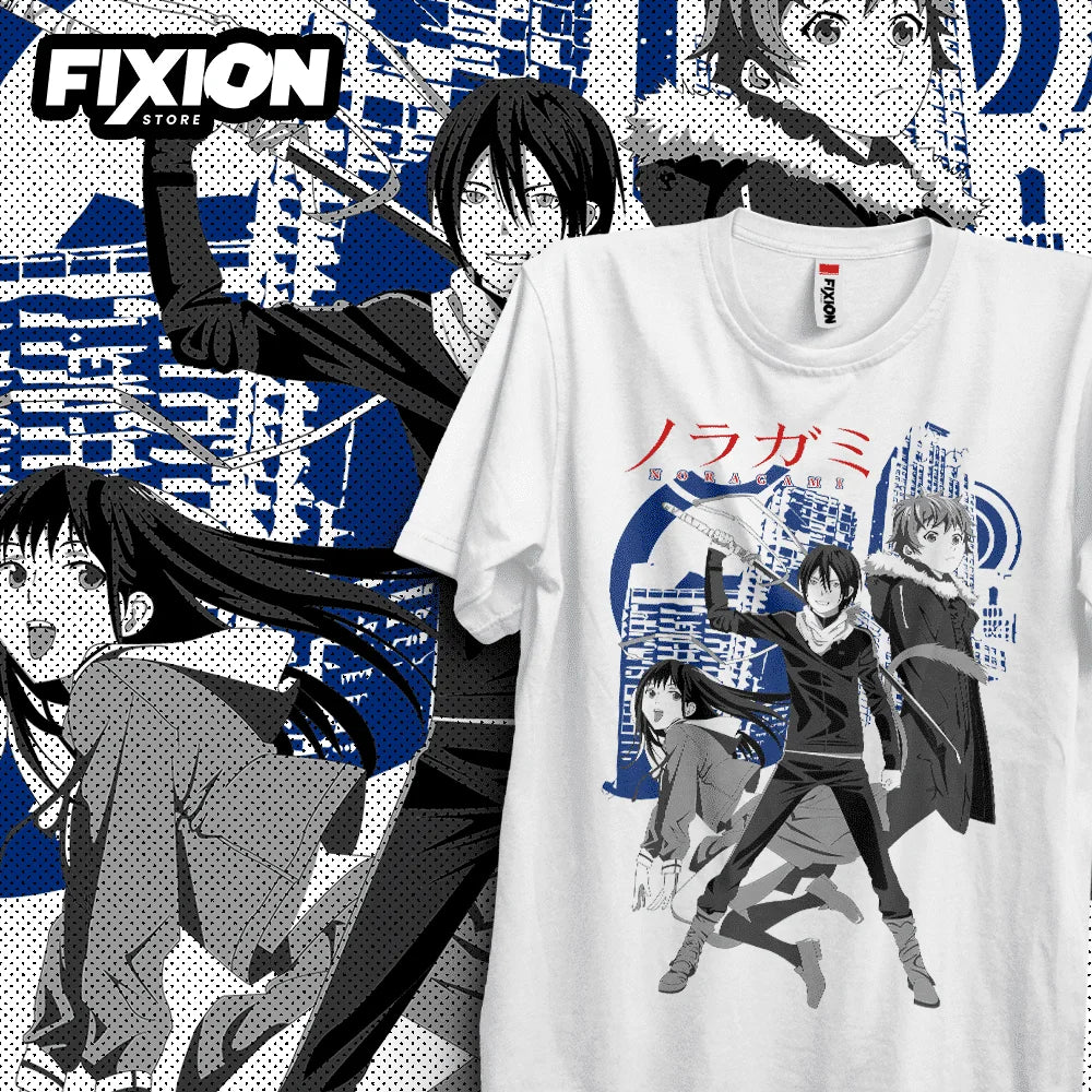 Here at Everythinganimee we have the best anime shirts in the world.
Dive into the captivating world of Noragami with this sleek tee featuring Yato, Hiyori, and Yukine. The design captures the dynamic trio in an urban setting, showcasing their adventures with style and spirit.