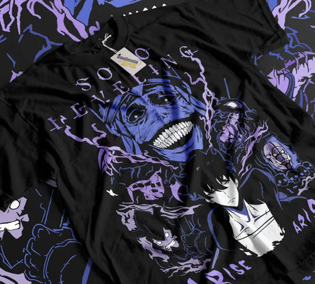 Here at Everythinganimee we have only the best anime merch! Free Global Shipping.
Step into the world of Solo Leveling with this dynamic T-shirt featuring the fearless Sung Jin Woo.