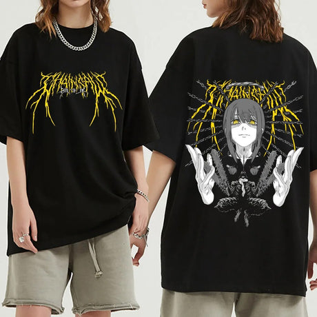 This shirt embodies the spirit of adventure in the world of Chainsaw Man. If you are looking for more Chainsaw Man Merch, We have it all!| Check out all our Anime Merch now!