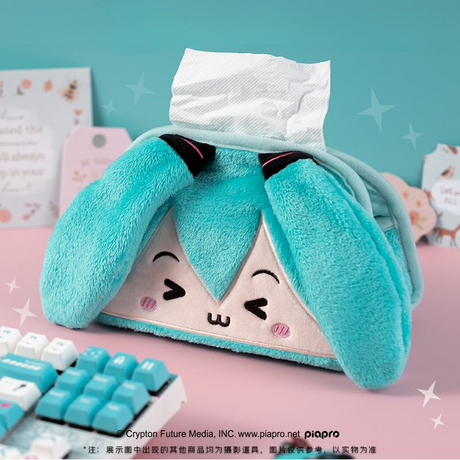 Moeyu Miku Tissue Paper Holder Vocaloid Cartoon Napkin Storage Pen Case Desktop Tissue Dispenser Box Hatsune Anime Accessories, everythinganimee