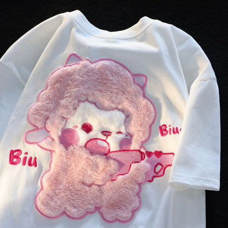 Dive into a world where cute meets comfort with our Lamb Plush T-shirt. If you are looking for more Lamb Anime Merch, We have it all!| Check out all our Anime Merch now!
