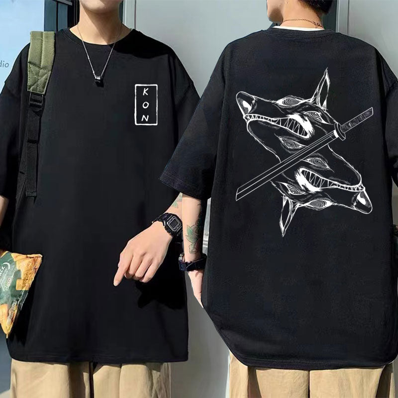 Chainsaw Man Hayakawa Aki Fox Devil Kon Print T-Shirt