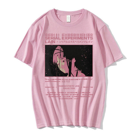 This tee captures the magic of Lain's. If you're looking for more  Serial Experiments merch, we have it all! Check out our anime merch now—free shipping!
