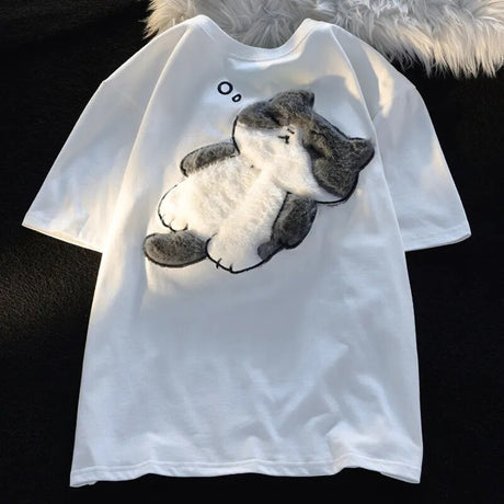 Dive into a world where cute meets comfort with our Cat Plush Embroidered T-shirt. If you are looking for more Cat Anime Merch, We have it all!| Check out all our Anime Merch now!