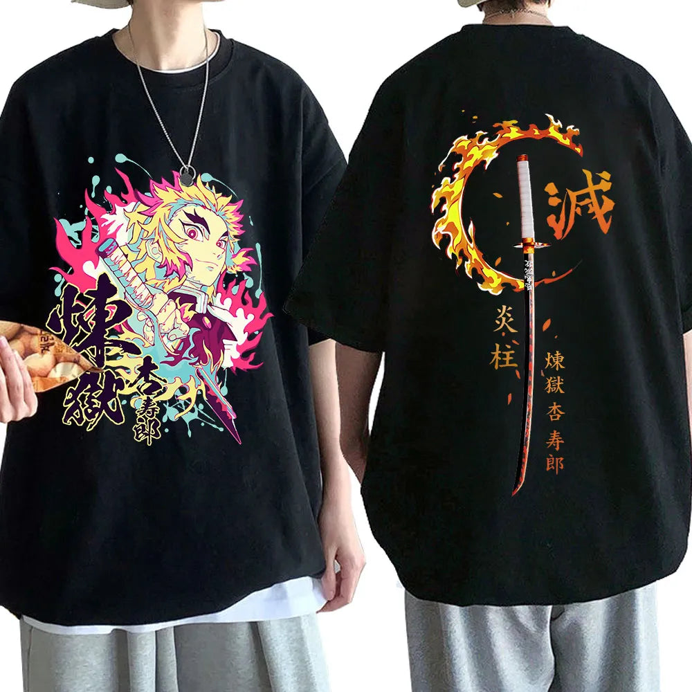 This tee captures the magic of Rengoku. If you're looking for more Demon Slayer merch, we have it all! Check out our anime merch now—free shipping!