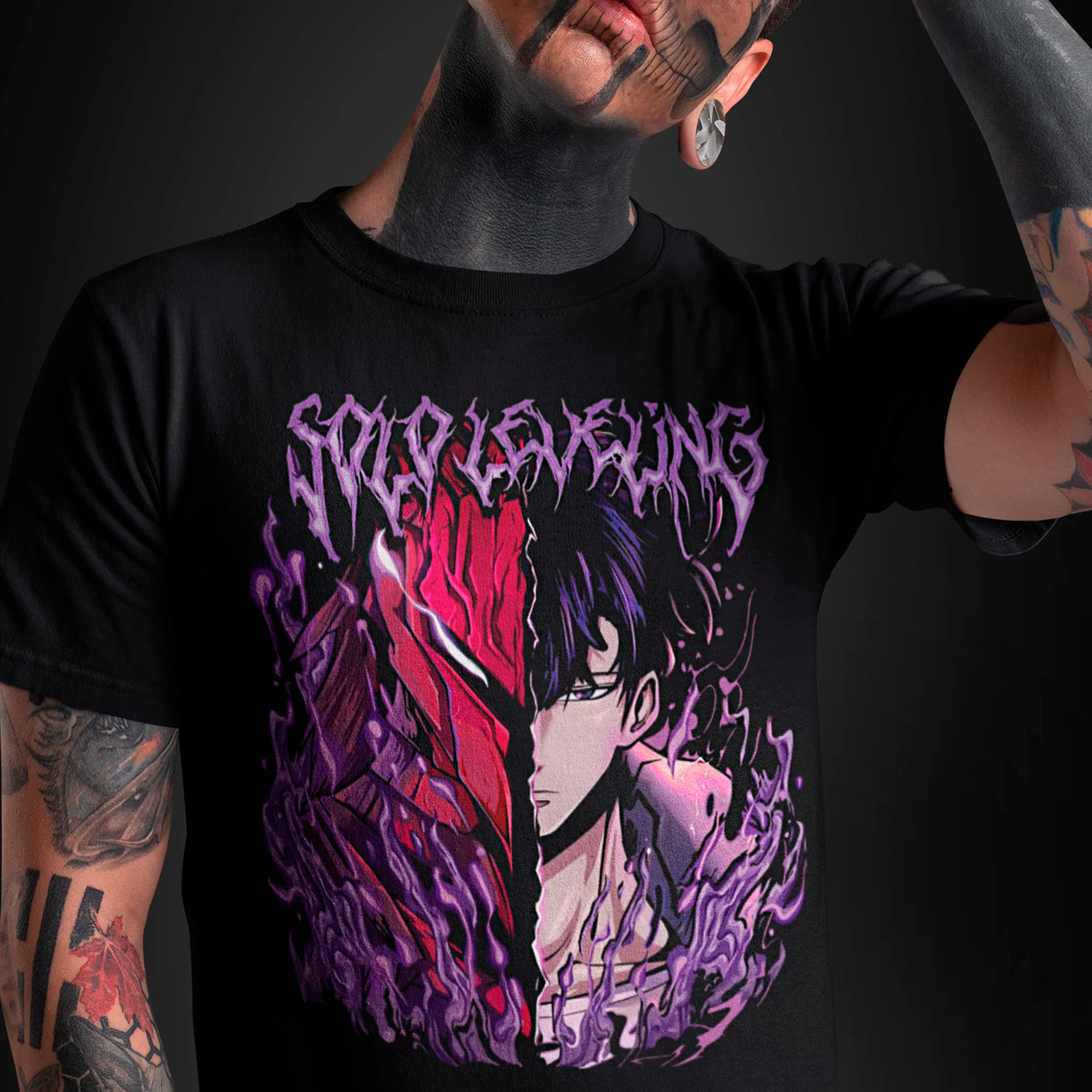 This tee captures the magic of Sung Jin-Woo. If you're looking for more Solo Leveling merch, we have it all! Check out our anime merch now—free shipping!