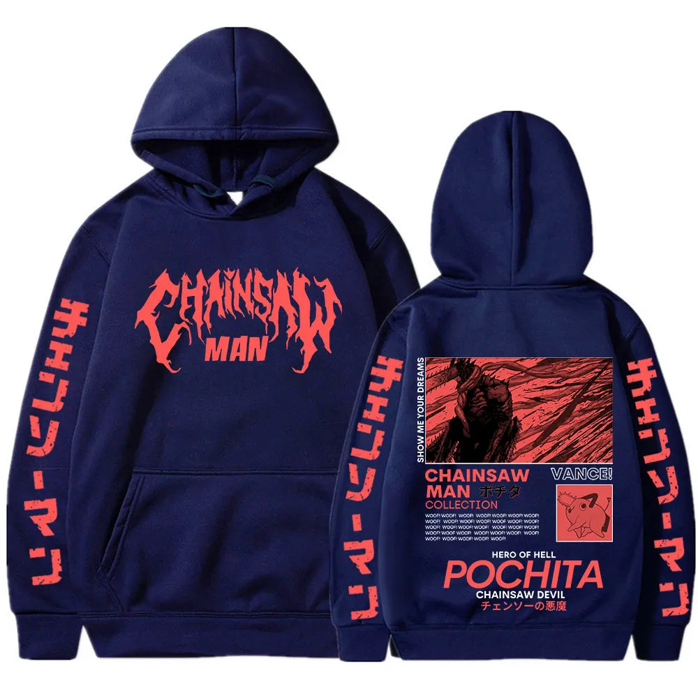 Stay warm in style and let the devil within you shine show off your new hoodie| If you are looking for more Chainsaw Man Merch, We have it all!| Check out all our Anime Merch now!