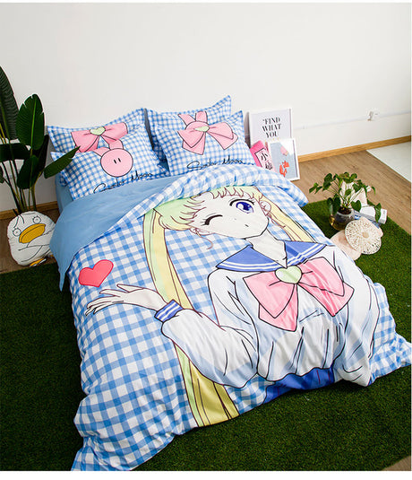 Sailor Moon Bed Sheets Quilt Set
