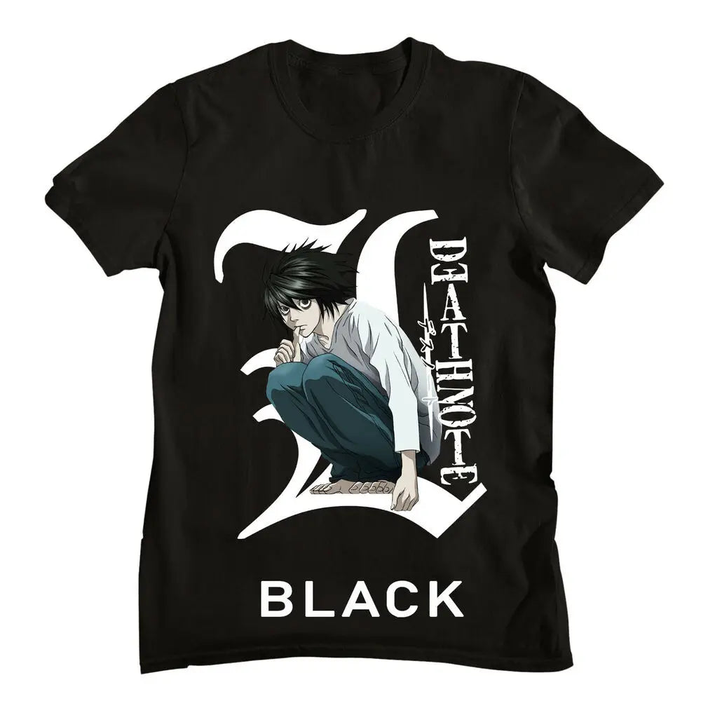 Here at Everythinganimee we have the best anime shirts in the world. 
Step into the world of Death Note with this striking tee featuring the iconic detective L.