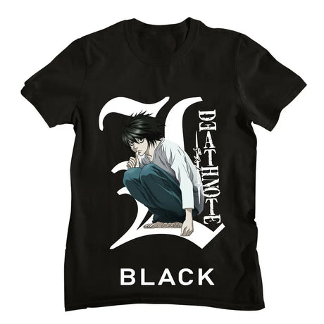 Here at Everythinganimee we have the best anime shirts in the world. 
Step into the world of Death Note with this striking tee featuring the iconic detective L.
