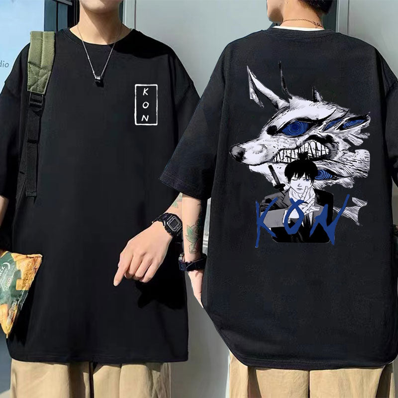 Chainsaw Man Hayakawa Aki Fox Devil Kon Print T-Shirt