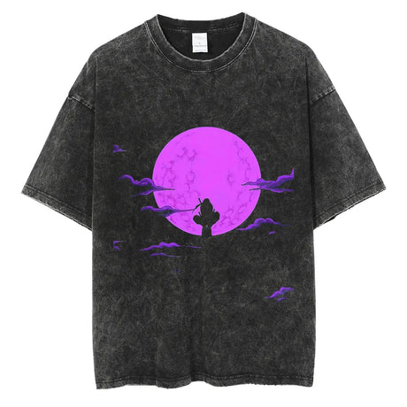 Go out in style with our new Sasuke's Silhouette Moonlight Vintage Tee | Here at Everythinganimee we have the worlds best anime merch | Free Global Shipping