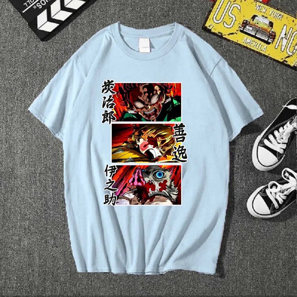 This shirt embodies the spirit of adventure in the world world of Demon Slayer. If you are looking for more Demon Slayer Merch, We have it all!| Check out all our Anime Merch now!