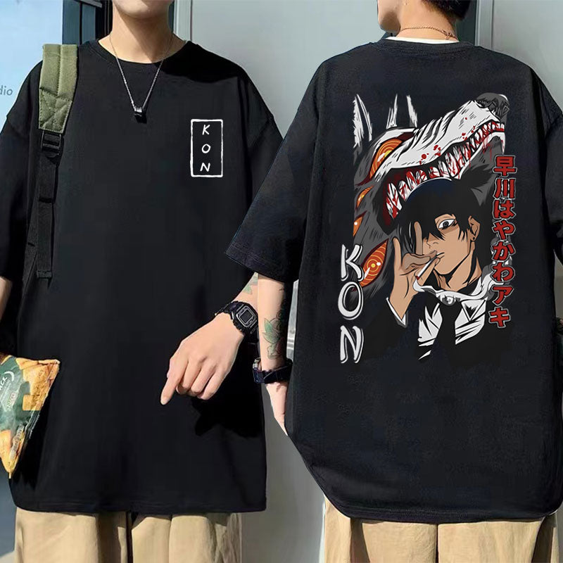 Chainsaw Man Hayakawa Aki Fox Devil Kon Print T-Shirt