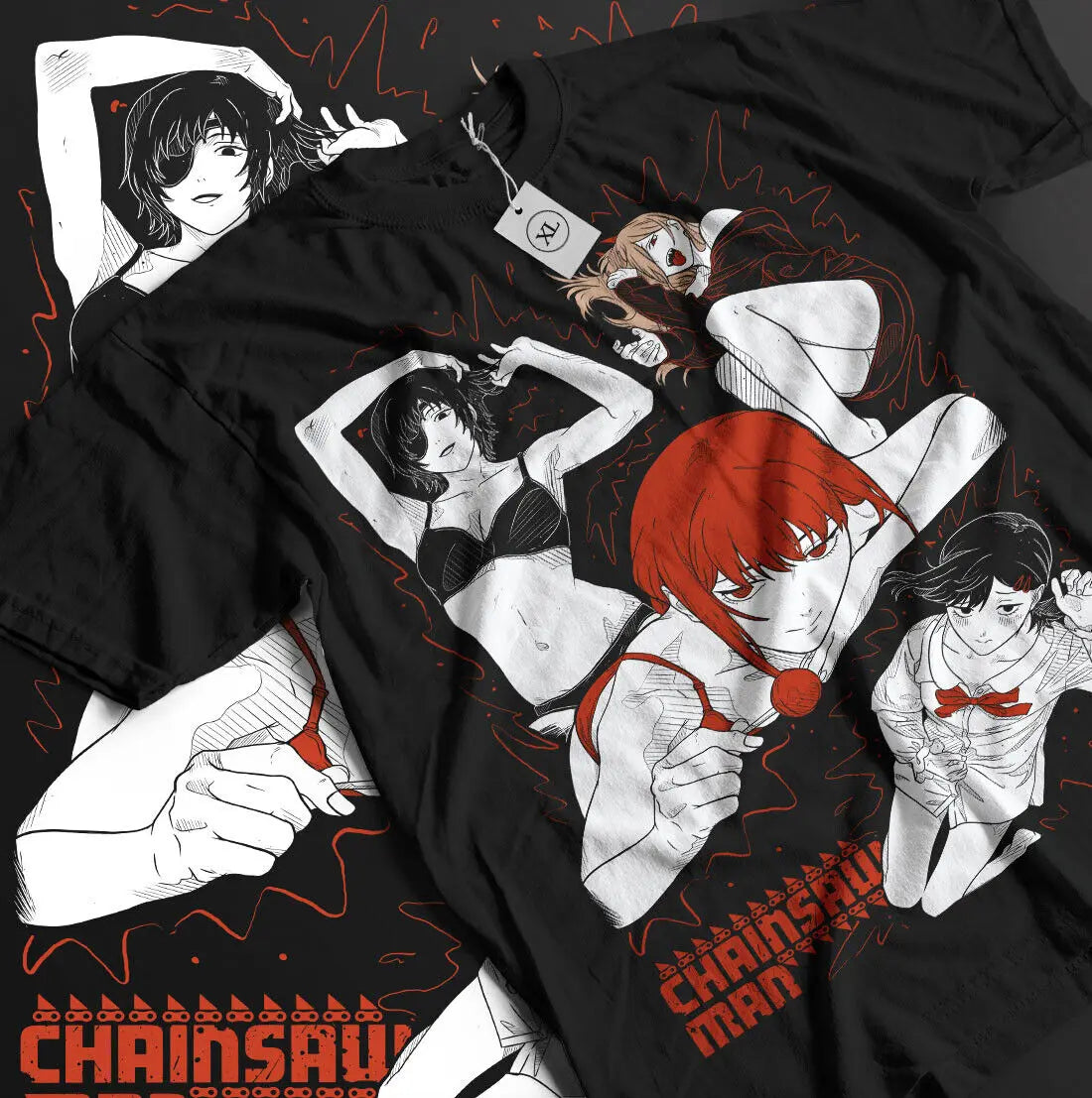 Here at Everythinganimee we have the best anime shirts in the world.
Show off your love for Chainsaw Man with this dynamic tee that highlights some of the most iconic characters from the series.