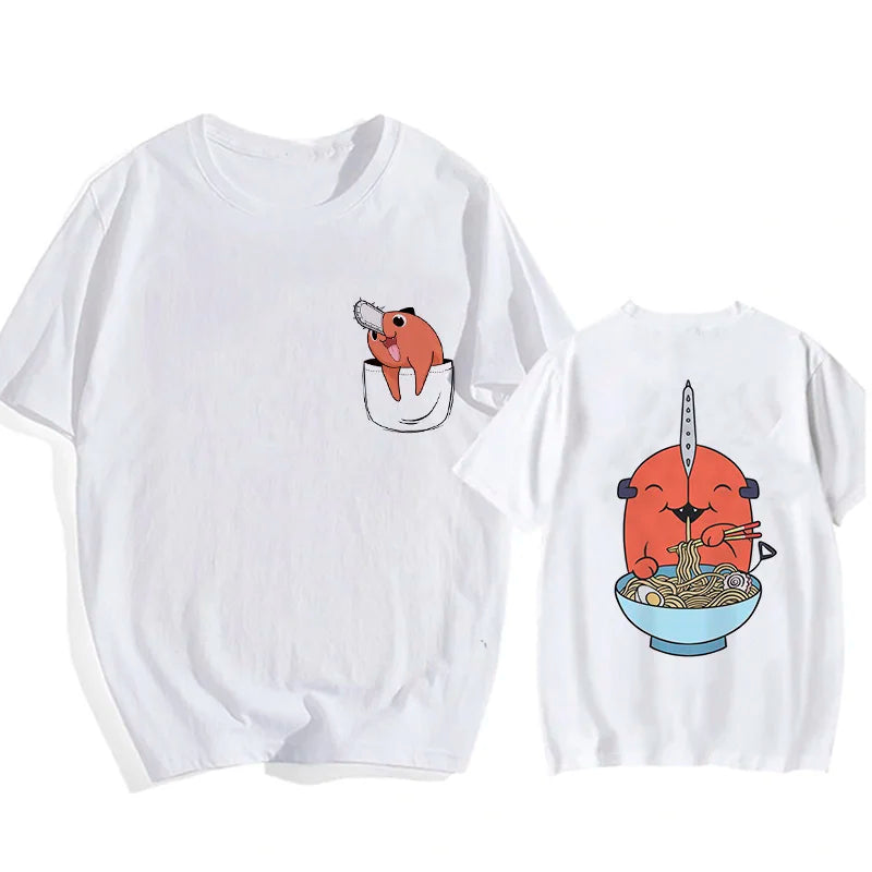 Here at Everythinganimee we only have the best shirts in the world! Unleash your inner cuteness with the Chainsaw Man Tee, featuring an iconic, vibrant design from Chainsaw Man that anime fans will instantly recognize.