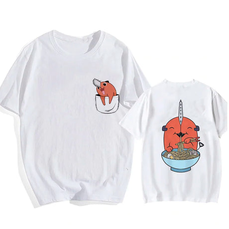 Here at Everythinganimee we only have the best shirts in the world! Unleash your inner cuteness with the Chainsaw Man Tee, featuring an iconic, vibrant design from Chainsaw Man that anime fans will instantly recognize.