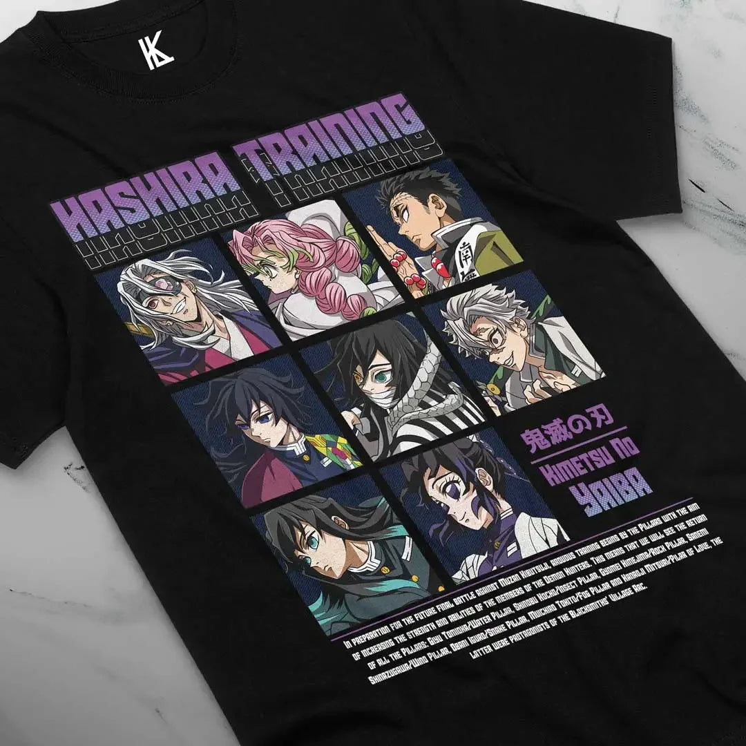 Here at Everythinganimee we have the best anime shirts in the world.
Embark on a journey with the elite Hashira as they prepare for battle! This stunning tee showcases the iconic Hashira in an intense grid, ready for Demon Slayer fans who appreciate the strength and unity of these skilled warriors.