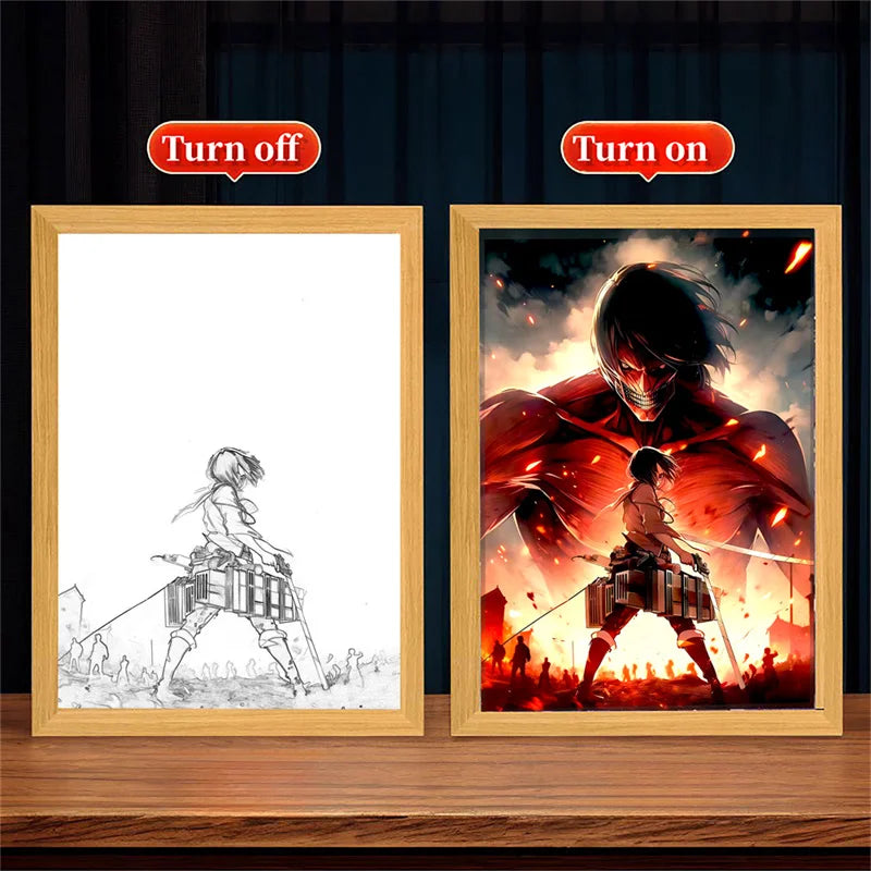 Experience the grandeur of 'Attack on Titan' with this light-and-shadow art piece. | If you are looking for more Attack on Titan Merch, We have it all! | Check out all our Anime Merch now!