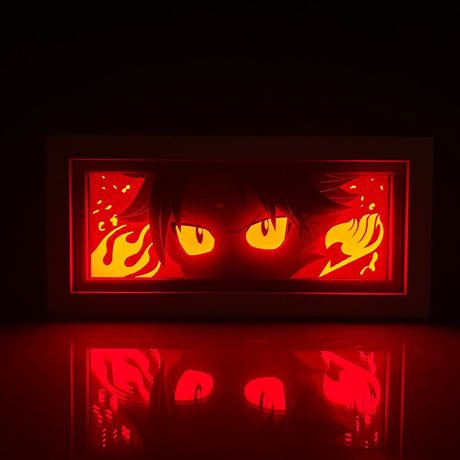 Paper Cut Anime Led Light Box Fairy Tail Natsu Dragneel Lightbox for Bedroom Decor Desk Light Kids Birthday Gift Table Lamps, everythinganimee