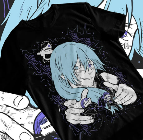 Here at Everythinganimee we only have the best shirts in the world! Unleash the dark energy of Mahito with our Jujutsu Kaisen T-Shirt, featuring the chilling curse spirit in all his eerie glory.
