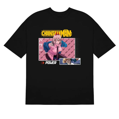 Here at Everythinganimee we only have the best shirts in the world! Bring the chaotic energy of Power from Chainsaw Man into your wardrobe with this vibrant and action-packed tee. Featuring Power in her signature pose, this design combines bold colors and dynamic artwork that truly captures her wild and unpredictable nature.