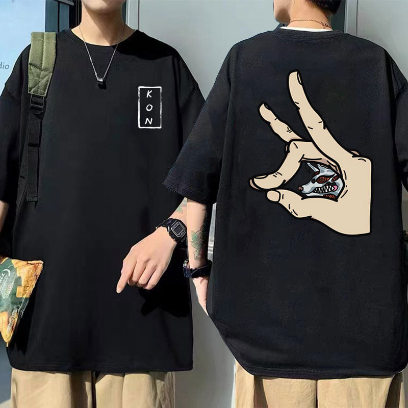 Chainsaw Man Hayakawa Aki Fox Devil Kon Print T-Shirt