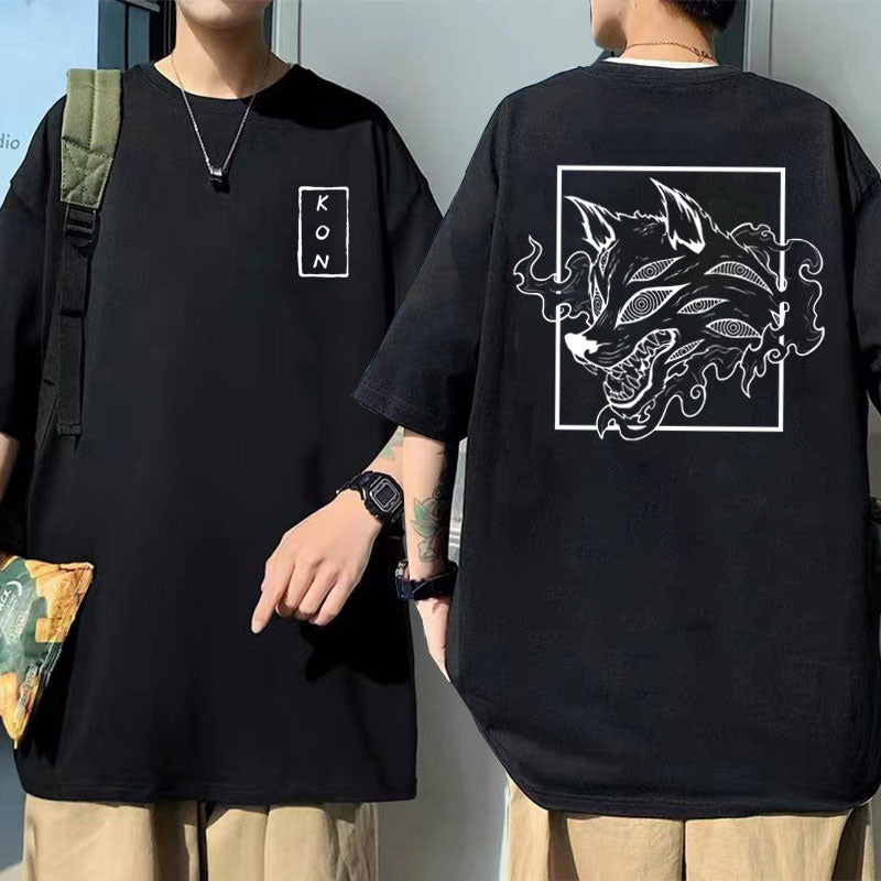 Chainsaw Man Hayakawa Aki Fox Devil Kon Print T-Shirt