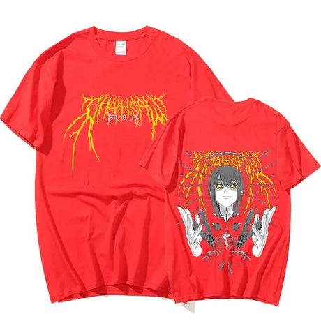 This shirt embodies the spirit of adventure in the world of Chainsaw Man. If you are looking for more Chainsaw Man Merch, We have it all!| Check out all our Anime Merch now!