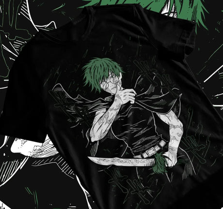 Here at Everythinganimee we only have the best shirts in the world! Unleash your inner sorcerer with the Maki Zenin T-shirt, inspired by the powerful and fearless character from "Jujutsu Kaisen."