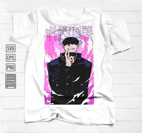 Here at Everythinganimee we have the best anime shirts in the world.
Embrace the power of the Jujutsu Sorcerer with this striking Gojo Satoru tee. Featuring the iconic character in a vibrant purple aura, this design captures his enigmatic strength and style.