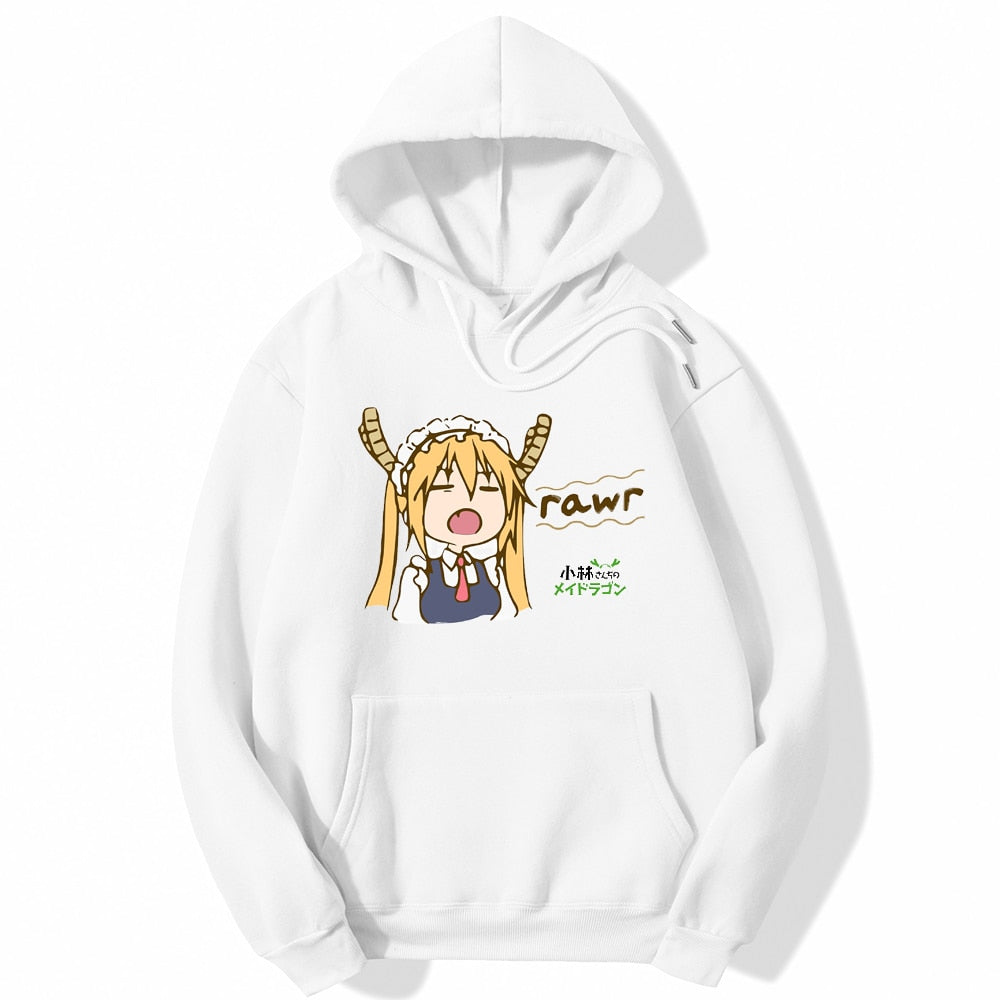 This hoodie captures the magic of Tohru. If you're looking for more Miss Kobayashi's merch, we have it all! Check out our anime merch now—free shipping!