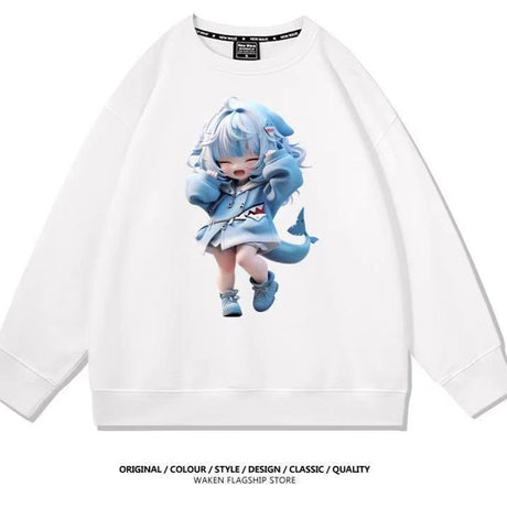 Immerse yourself in this striking Gawr Gura sweatshirt, perfect for anime fans. Looking for more Hololive merch? Explore our full collection of anime merch now!