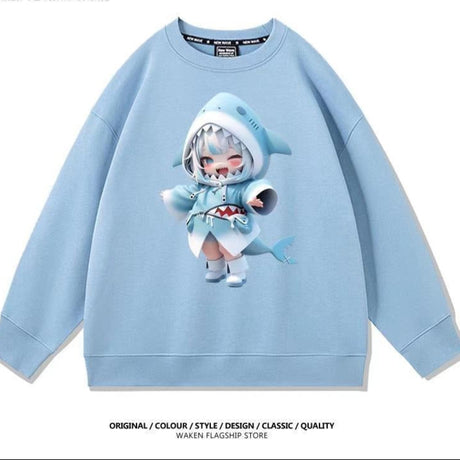Immerse yourself in this striking Gawr Gura sweatshirt, perfect for anime fans. Looking for more Hololive merch? Explore our full collection of anime merch now!