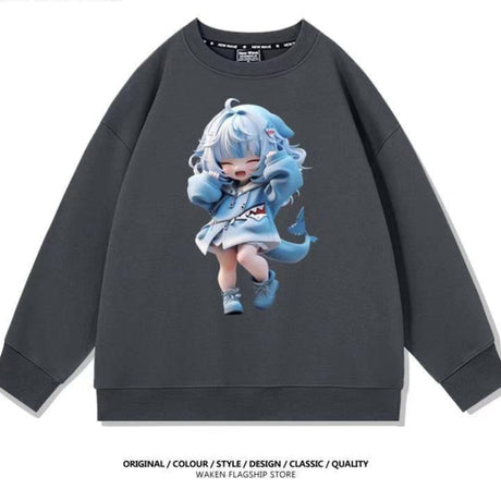 Immerse yourself in this striking Gawr Gura sweatshirt, perfect for anime fans. Looking for more Hololive merch? Explore our full collection of anime merch now!