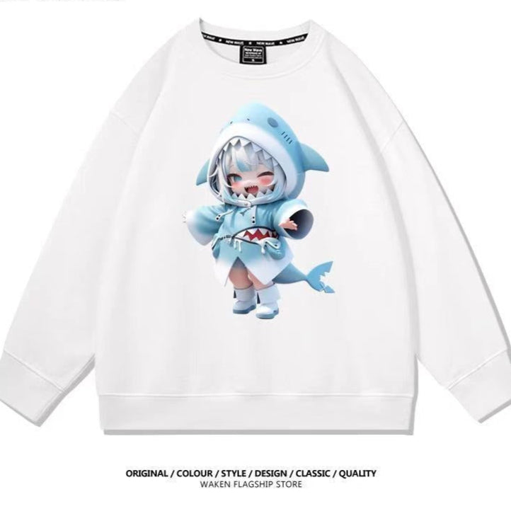 Immerse yourself in this striking Gawr Gura sweatshirt, perfect for anime fans. Looking for more Hololive merch? Explore our full collection of anime merch now!