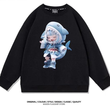 Immerse yourself in this striking Gawr Gura sweatshirt, perfect for anime fans. Looking for more Hololive merch? Explore our full collection of anime merch now!