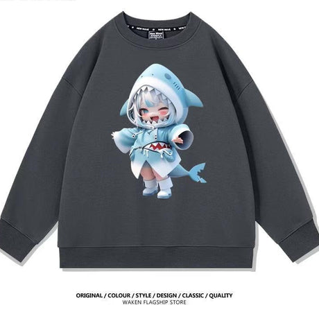 Immerse yourself in this striking Gawr Gura sweatshirt, perfect for anime fans. Looking for more Hololive merch? Explore our full collection of anime merch now!
