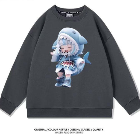 Immerse yourself in this striking Gawr Gura sweatshirt, perfect for anime fans. Looking for more Hololive merch? Explore our full collection of anime merch now!