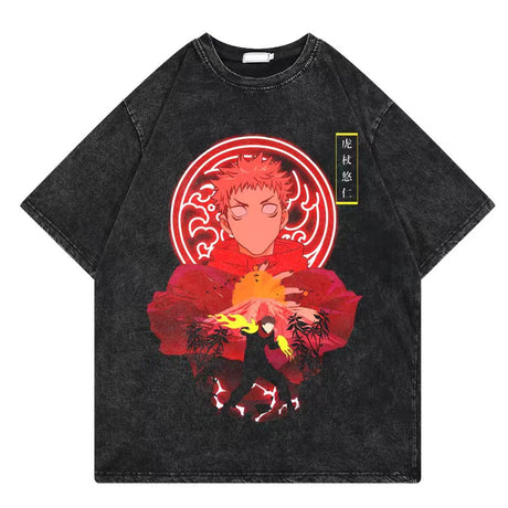 Immerse yourself in this vintage JJK tees, perfect for anime fans. Looking for more Jujutsu Kaisen merch? Explore our full collection of anime merch now!